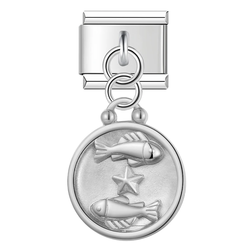 Zodiac Coin Dangle Italian Charms - Image 2