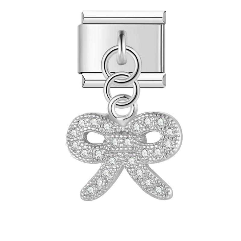 Silver Crystal Symbol Dangle Italian Charms - Image 5