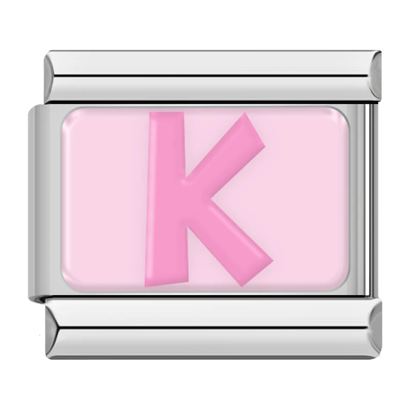 Pink Letter Italian Charms A to Z - Image 21