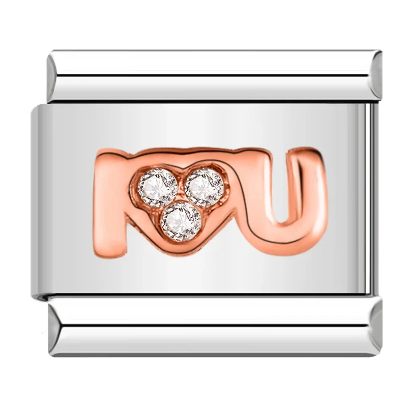 Rose Gold Angel, Mum and Key Italian Charms - Image 15