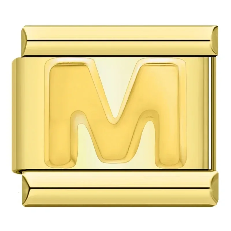 Gold Block Letter Italian Charms - Image 11