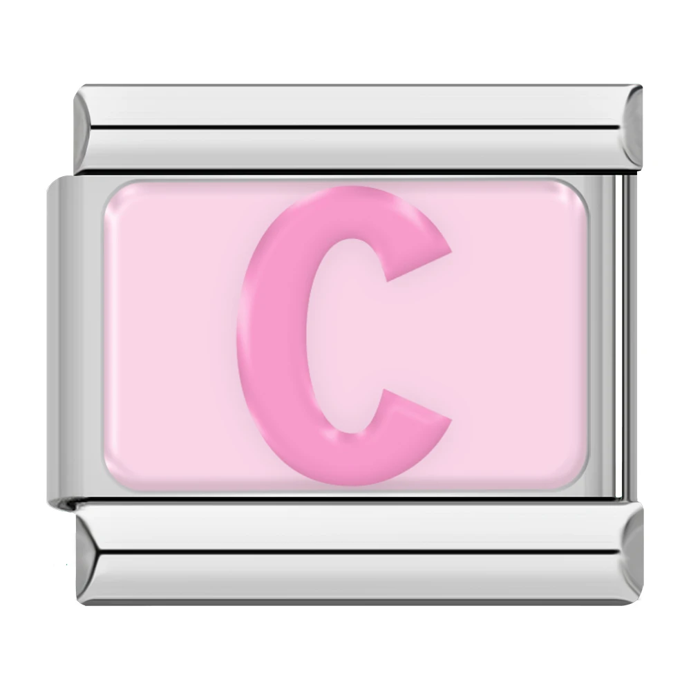 Pink Letter Italian Charms A to Z - Image 13