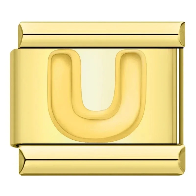 Gold Block Letter Italian Charms - Image 24