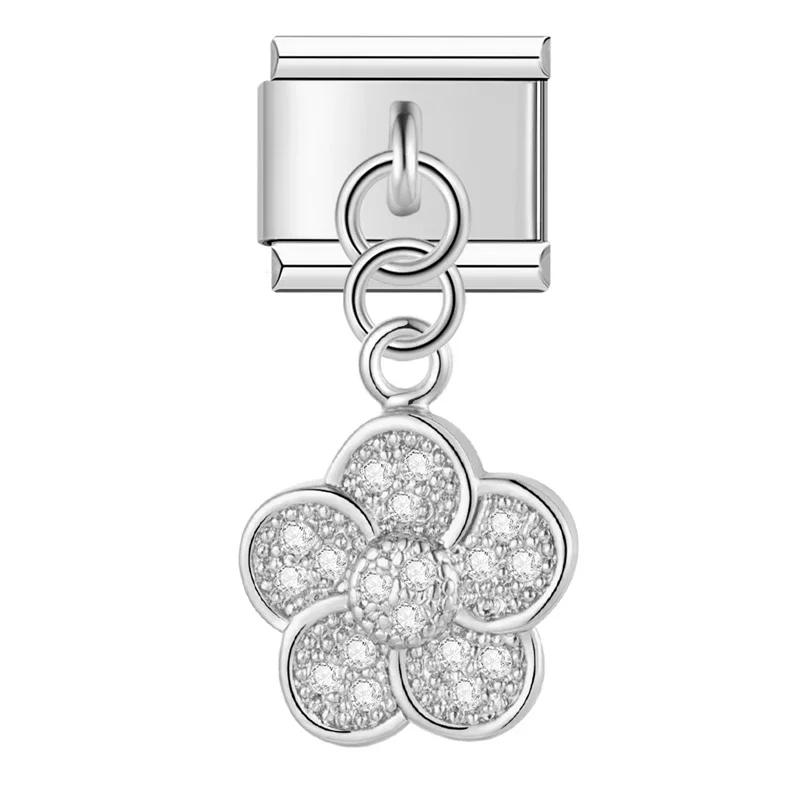 Silver Crystal Symbol Dangle Italian Charms - Image 8