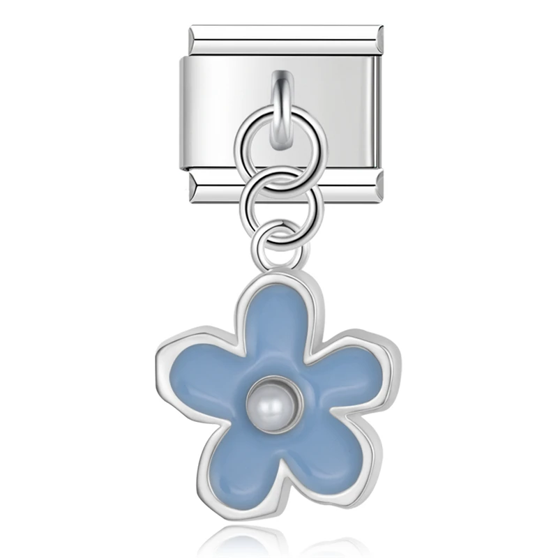 Butterfly and Flower Dangle Italian Charms - Image 5
