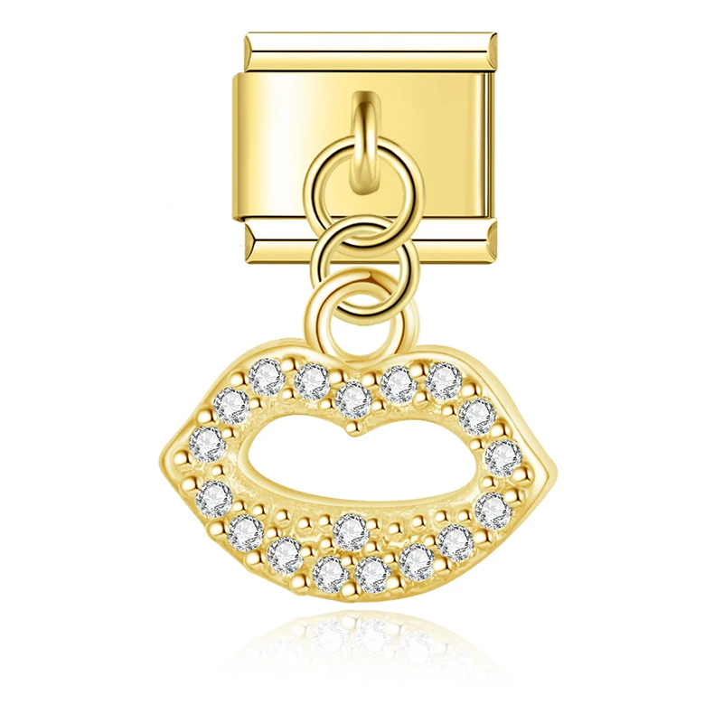 Crystal Paw, Lips and Heart Dangle Charms - Image 9