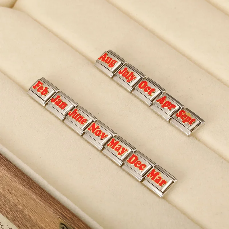Red Month Name Italian Charm