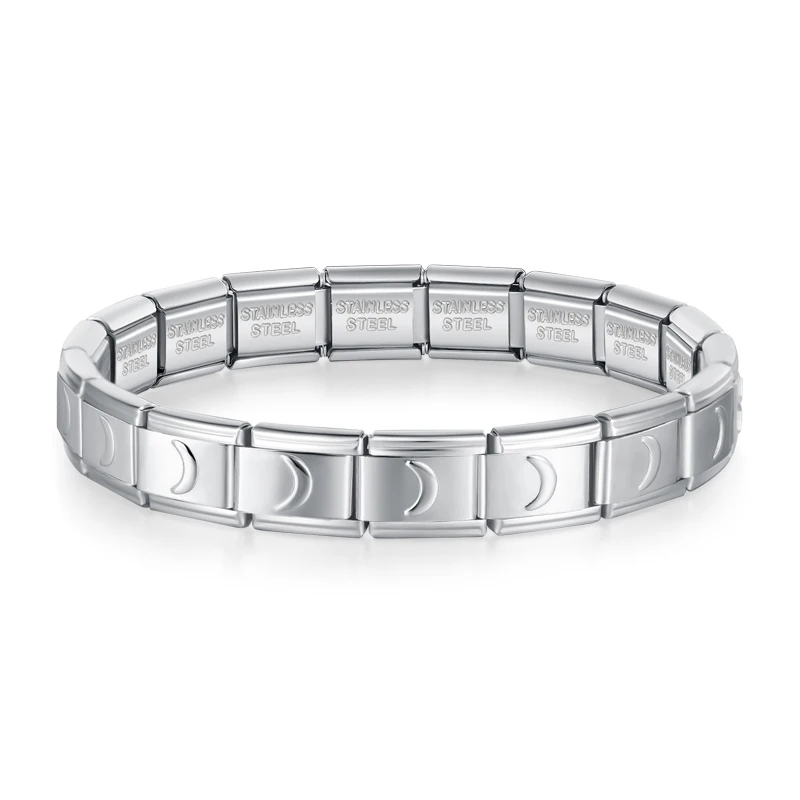 Moon, Flower and Paw Italian Charm Bracelet - Image 3