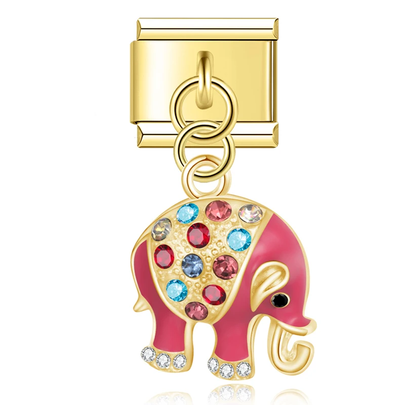Cherry, Elephant and Tulip Dangle Italian Charms - Image 13