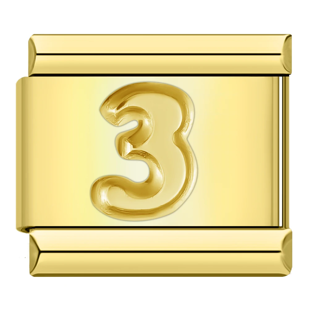 Gold Number Italian Charms 0 to 9 - Image 6