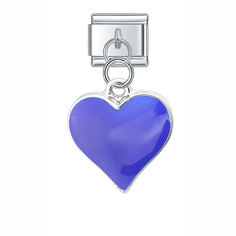 Enamel Heart Dangle Italian Charms - Image 9