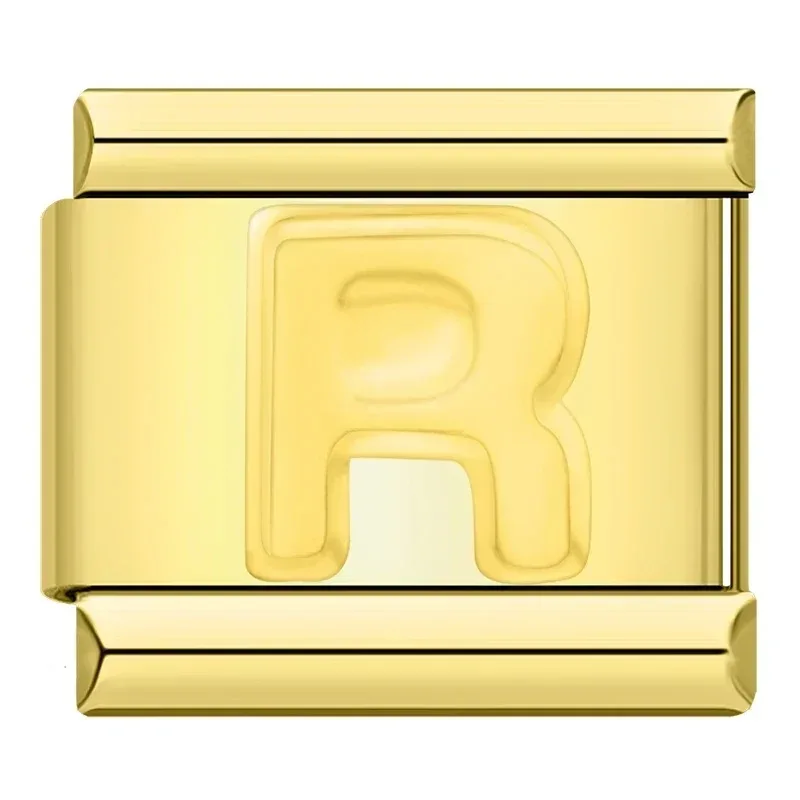 Gold Block Letter Italian Charms - Image 19
