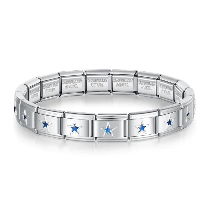 Blue Heart and Star Italian Charm Bracelet - Image 8