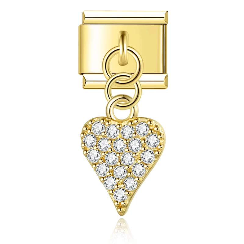Crystal Crown and Star Gold Dangle Italian Charms - Image 14