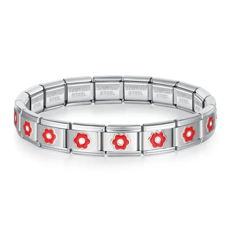 Romantic Flower Italian Charm Bracelet - Image 6