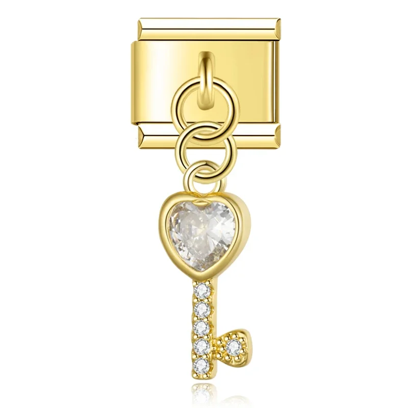 Gold Crystal Dangle Italian Charms - Image 4