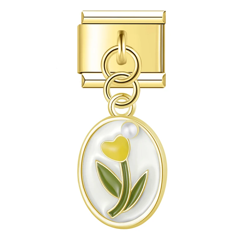 Tulip Cameo Dangle Italian Charms - Image 8