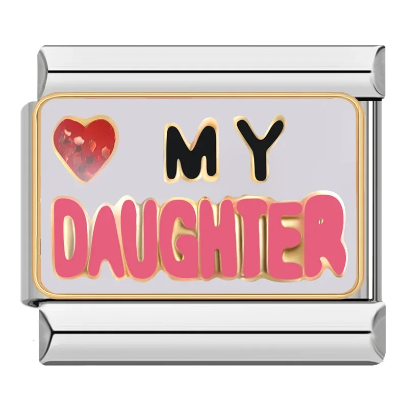 I Love Mom and Baby Girl Italian Charms - Image 9
