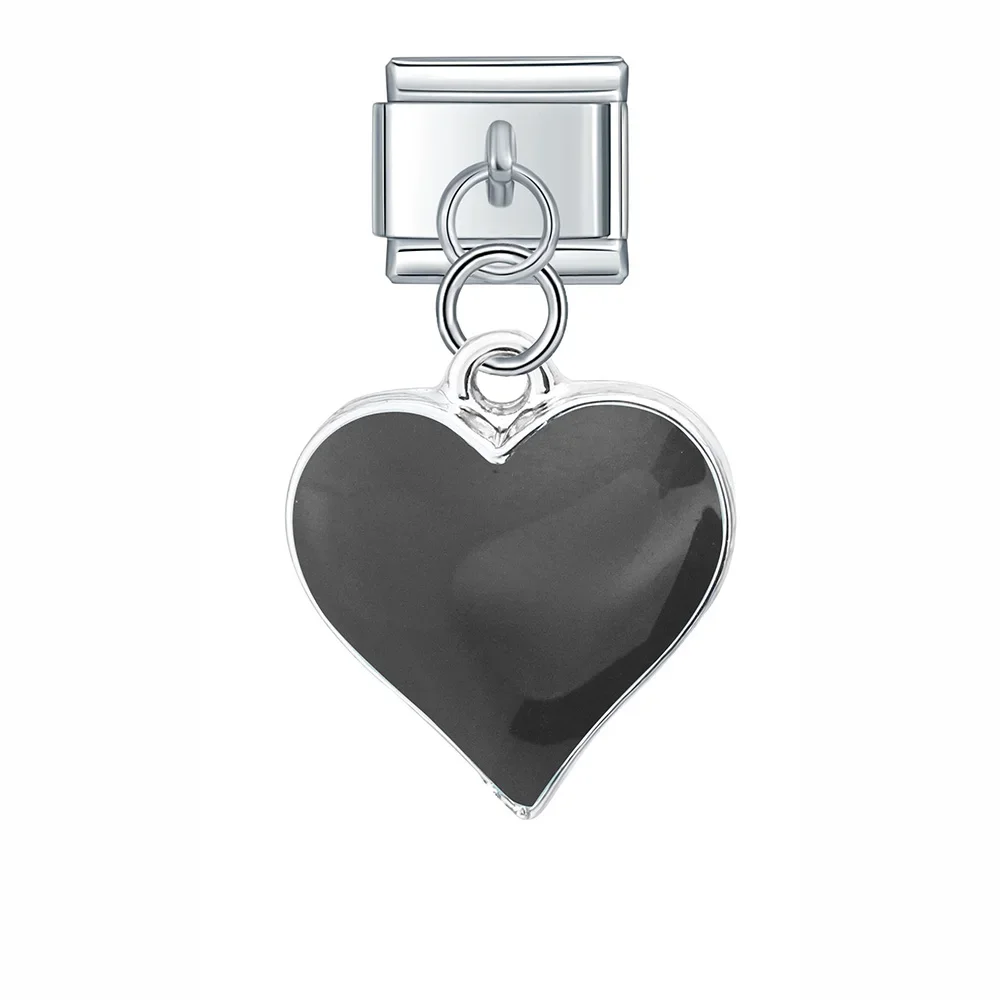 Enamel Heart Dangle Italian Charms - Image 10
