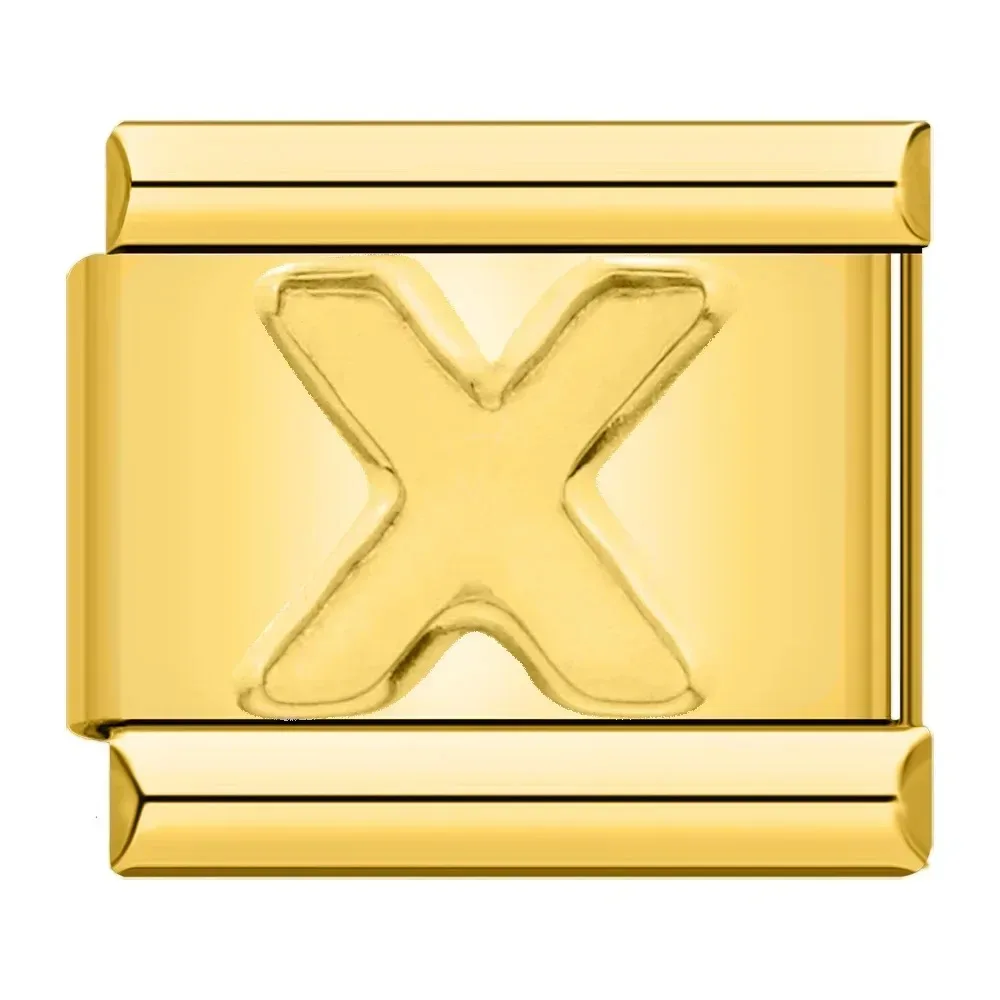 Gold Block Letter Italian Charms - Image 27
