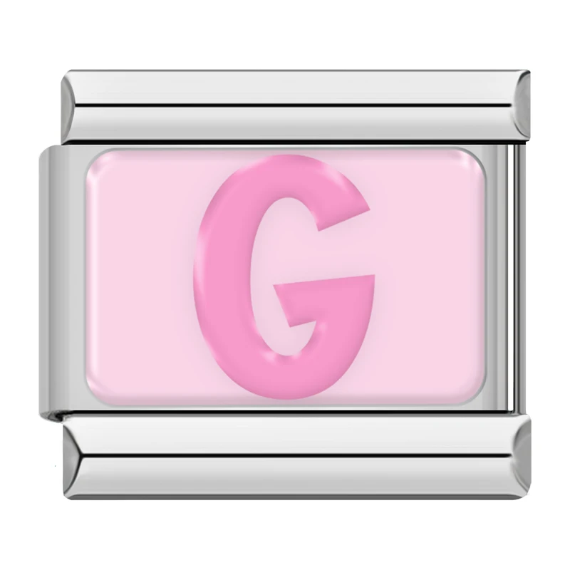 Pink Letter Italian Charms A to Z - Image 17