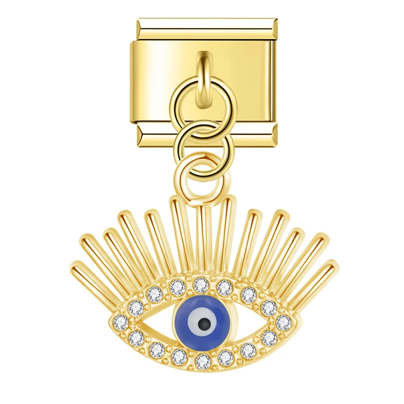 Gold Evil Eye Dangle Italian Charms - Image 9