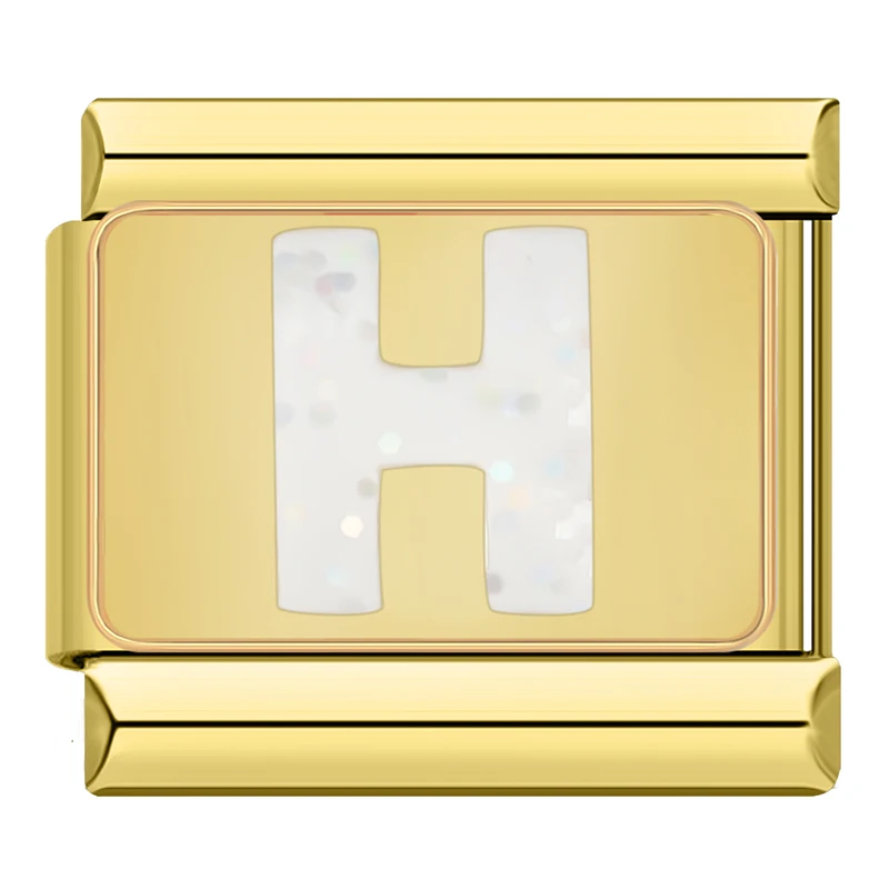 Sparkle Gold Letter Italian Charms - Image 21