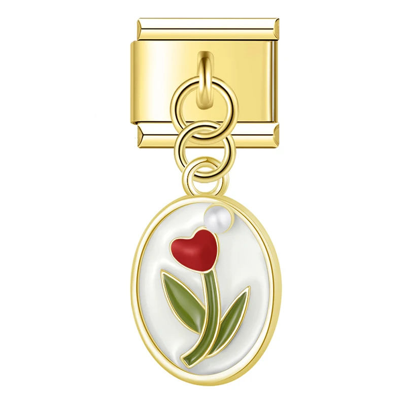 Tulip Cameo Dangle Italian Charms - Image 10