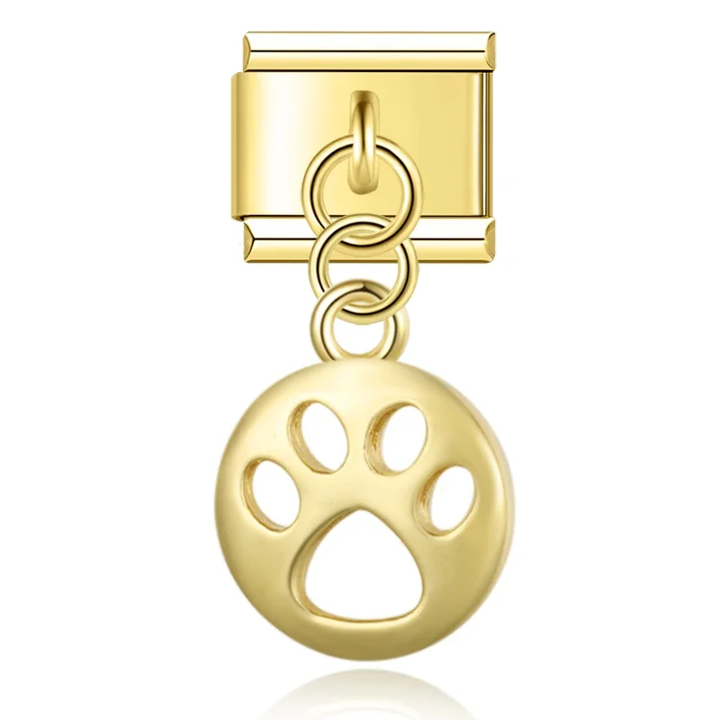 Gold Crystal Dangle Italian Charms - Image 8