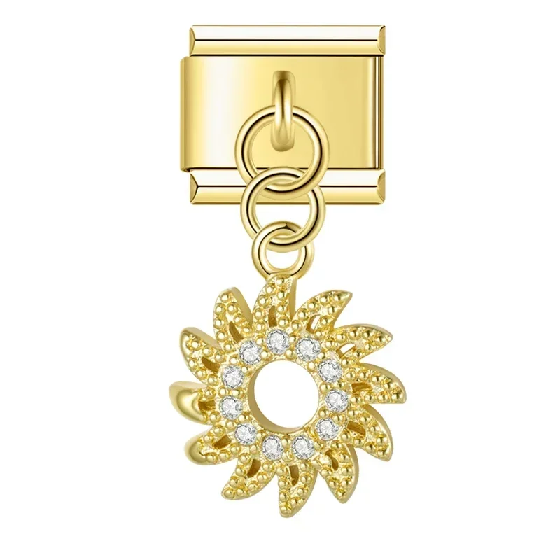 Gold Crystal Symbol Dangle Italian Charms - Image 9