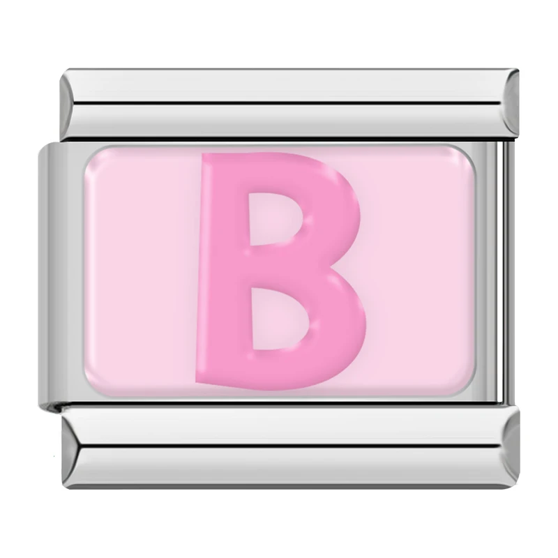 Pink Letter Italian Charms A to Z - Image 11