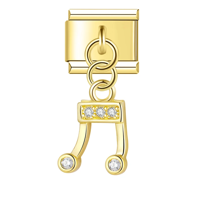 Crystal Crown, Hamsa and Music Note Dangle Italian Charms - Image 11