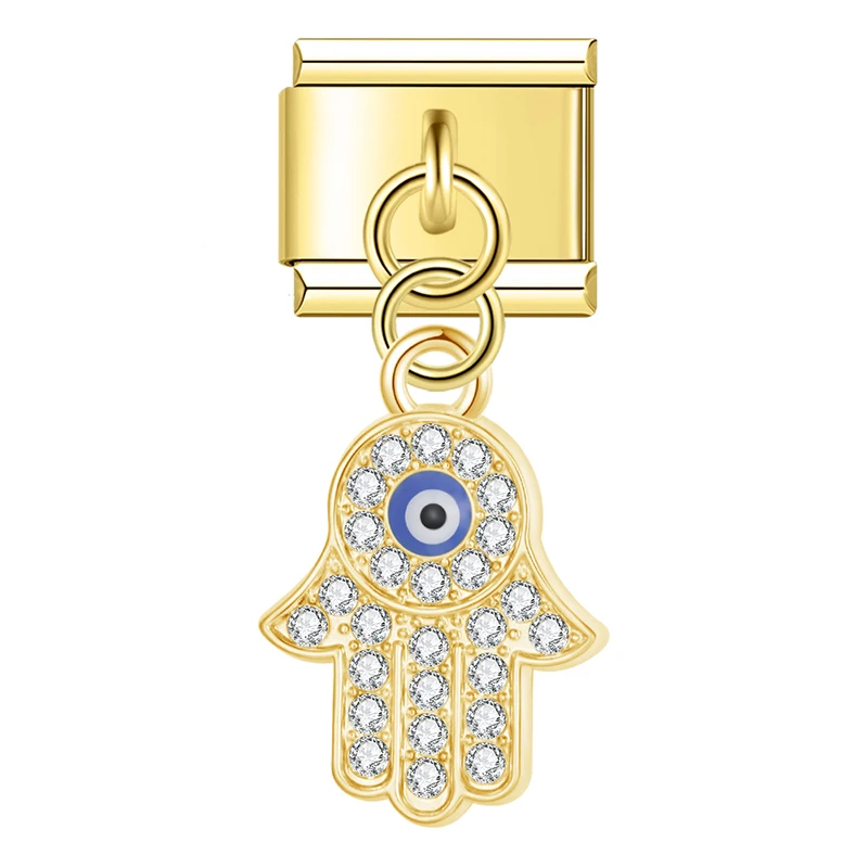 Gold Evil Eye Dangle Italian Charms - Image 22