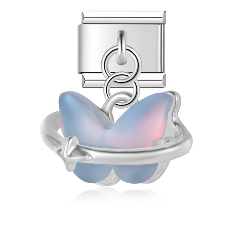 Opal Butterfly Dangle Italian Charms - Image 5