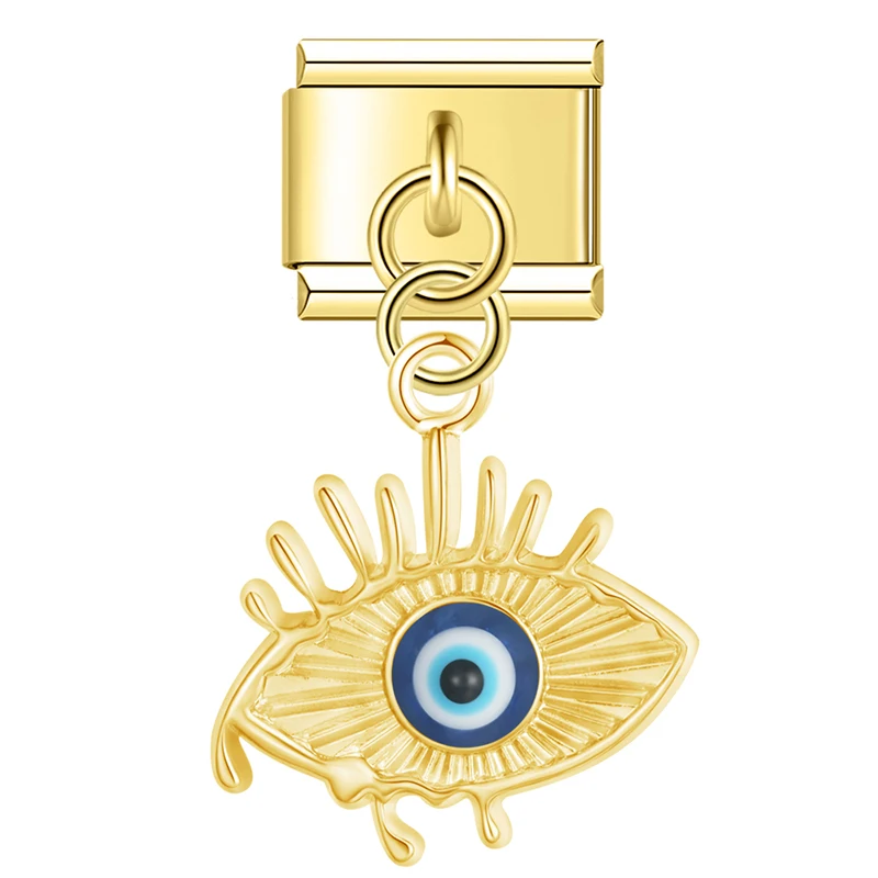 Gold Evil Eye Dangle Italian Charms - Image 14