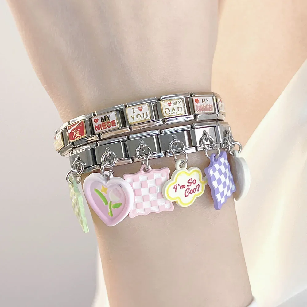 I Love Mom and Baby Girl Italian Charms - Image 4