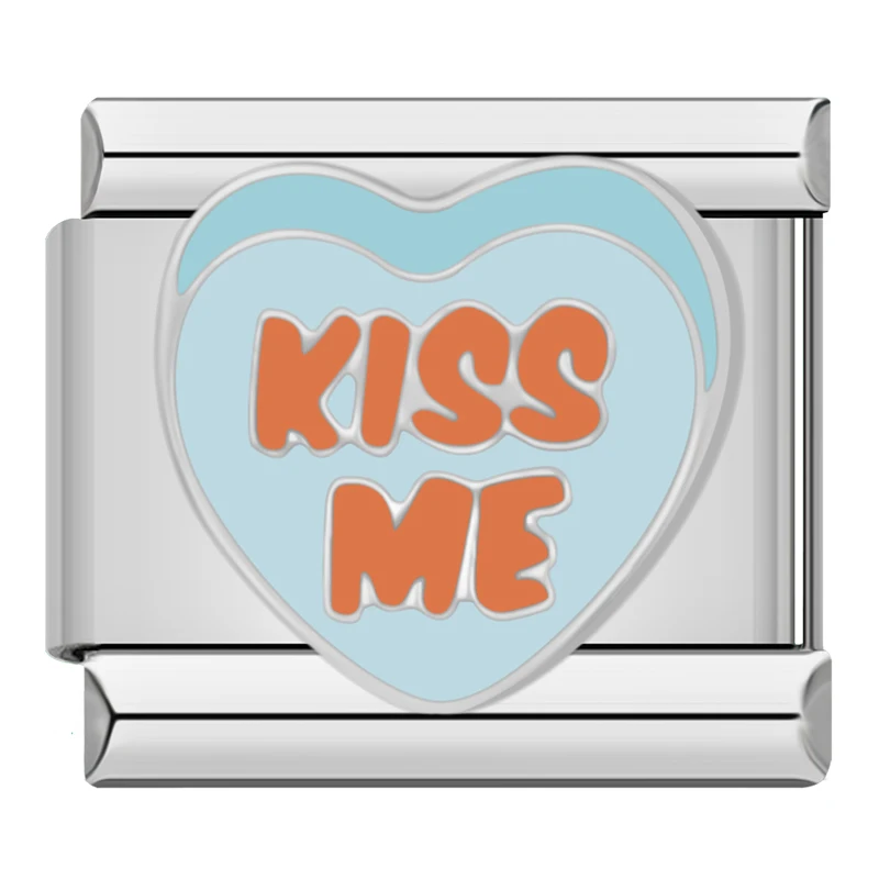 Love, Kiss Me and Seaside Heart Italian Charms - Image 5