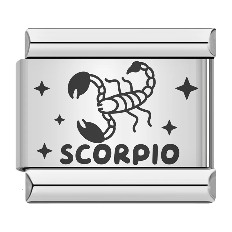 Zodiac Sign Engraved Italian Charms