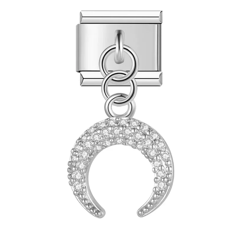 Silver Crystal Symbol Dangle Italian Charms - Image 9