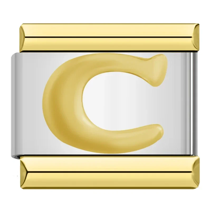Gold Alphabet and Heart Italian Charms - Image 37