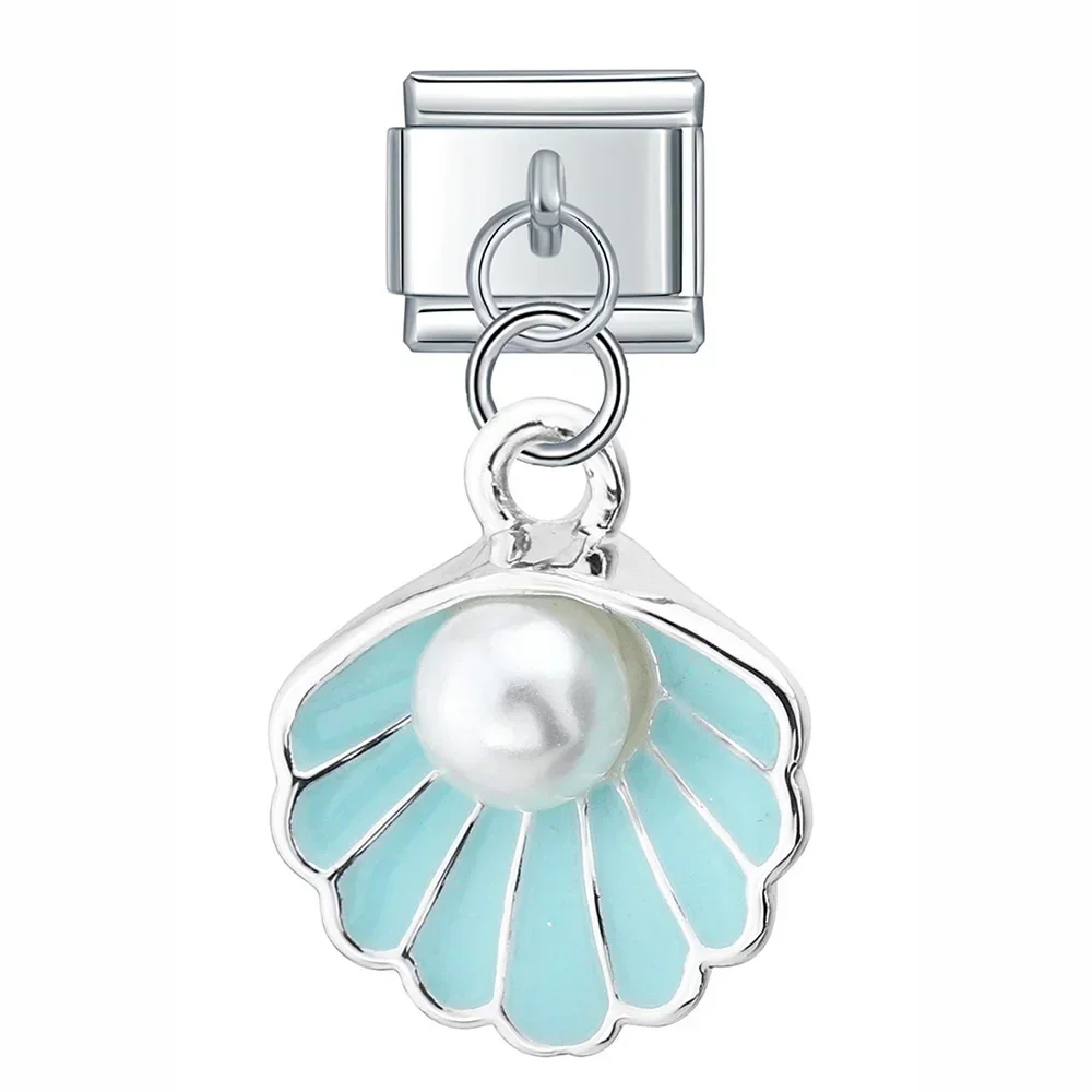 Seashell and Pearl Dangle Italian Charms - Image 7