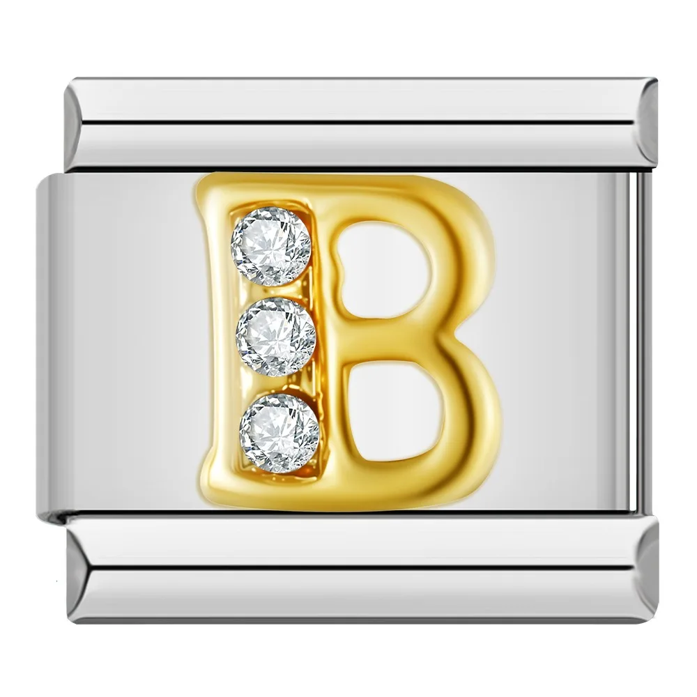 Gold Crystal Letter Italian Charms A to Z - Image 4