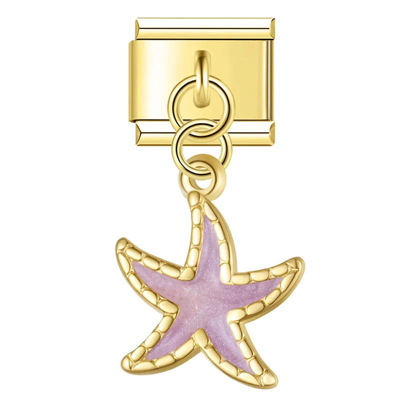 Seahorse, Dolphin and Starfish Dangle Italian Charms - Image 6