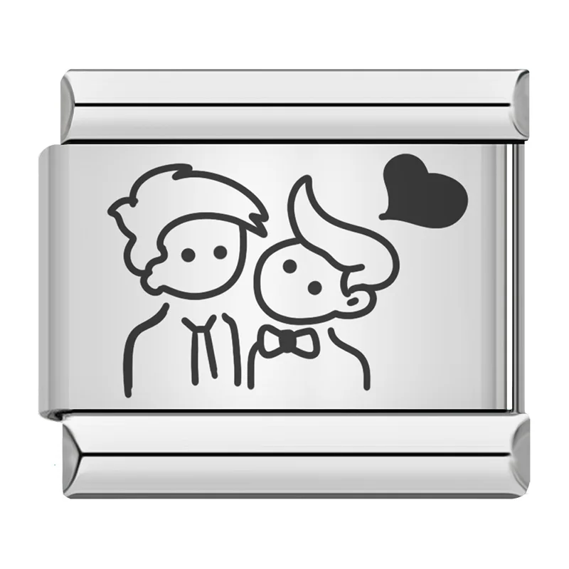 Family Engraved Italian Charms
