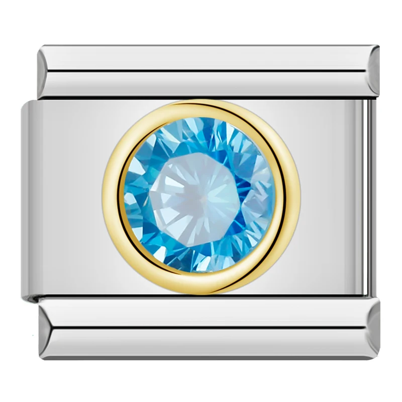 Birthstone Crystal Solitaire Italian Charms - Image 13
