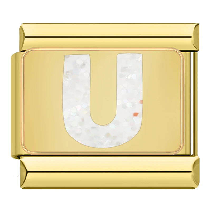 Sparkle Gold Letter Italian Charms - Image 9