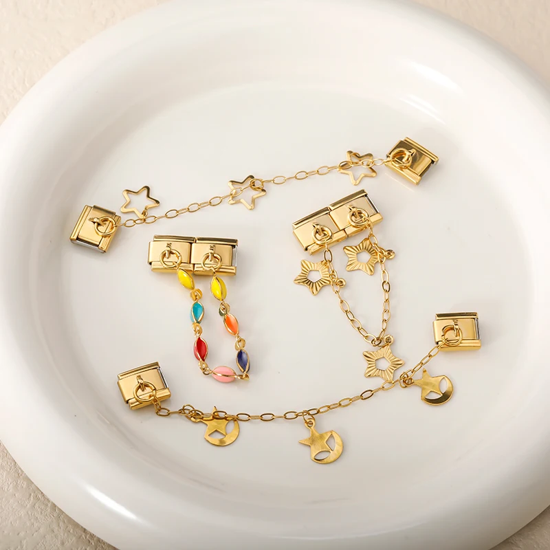 Star and Heart Chain Italian Charms - Image 2