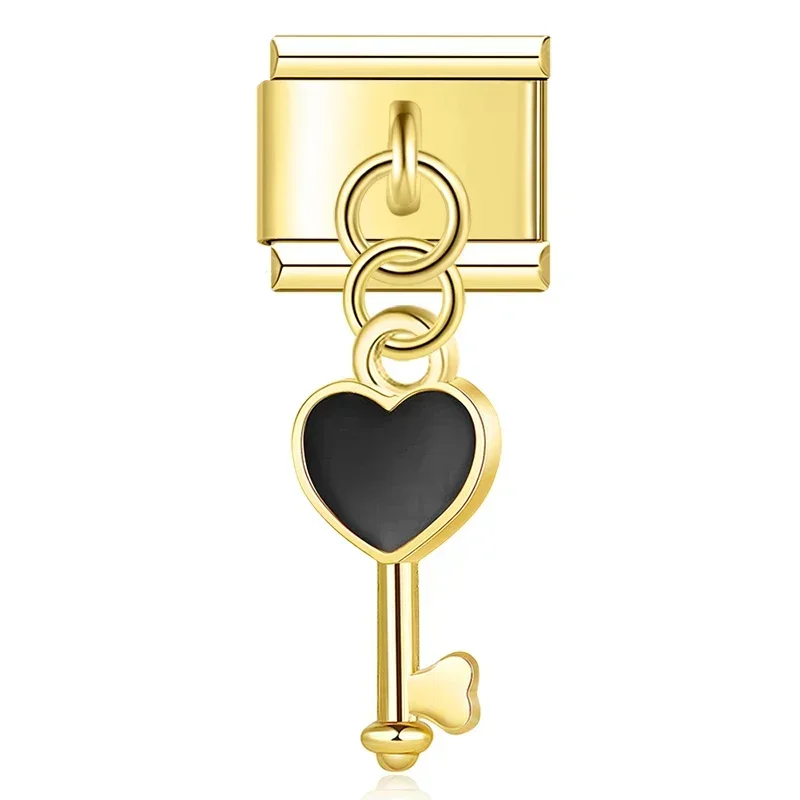Gold Love, Lips and Lollipop Dangle Italian Charms - Image 2