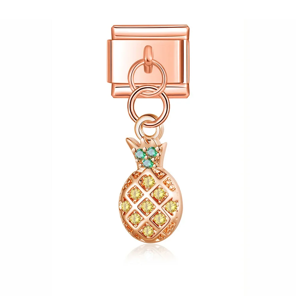 Crystal Fruit and Mushroom Dangle Italian Charms - Image 16