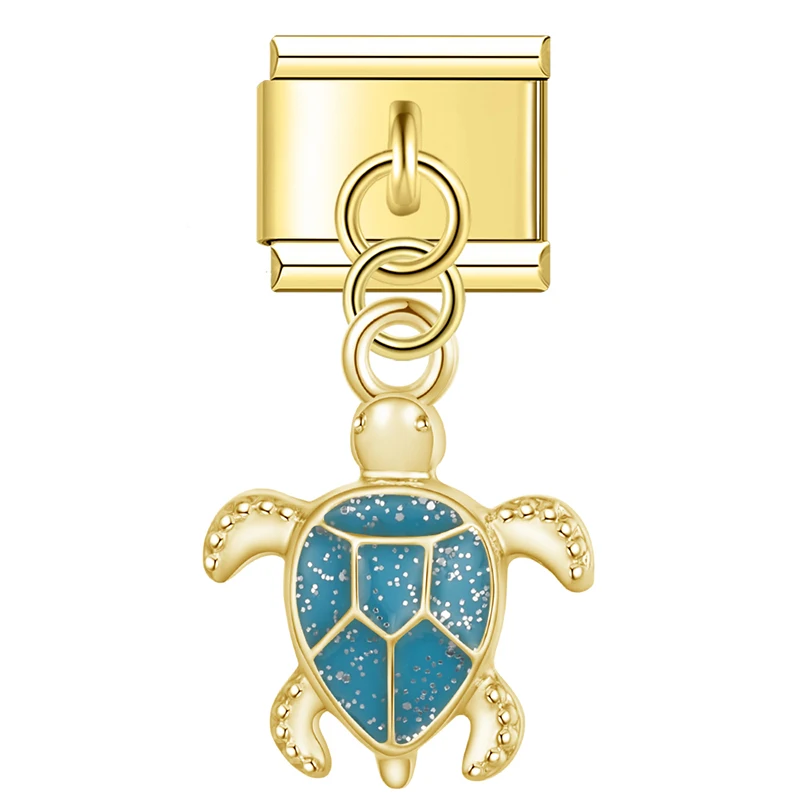 Turtle and Angel Coin Dangle Italian Charms - Image 8